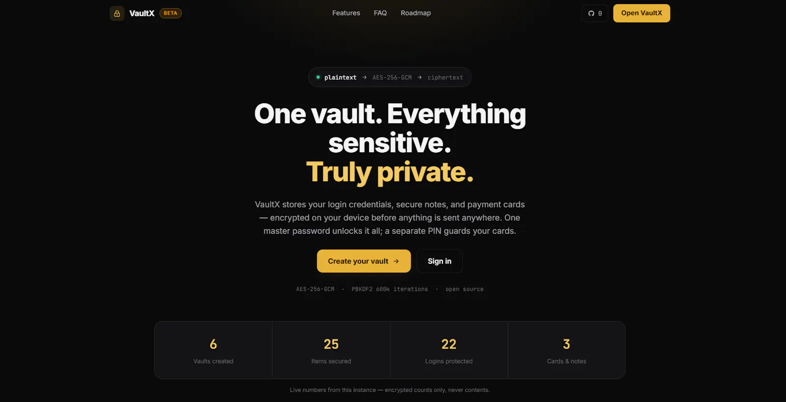 Vault-X screenshot 1