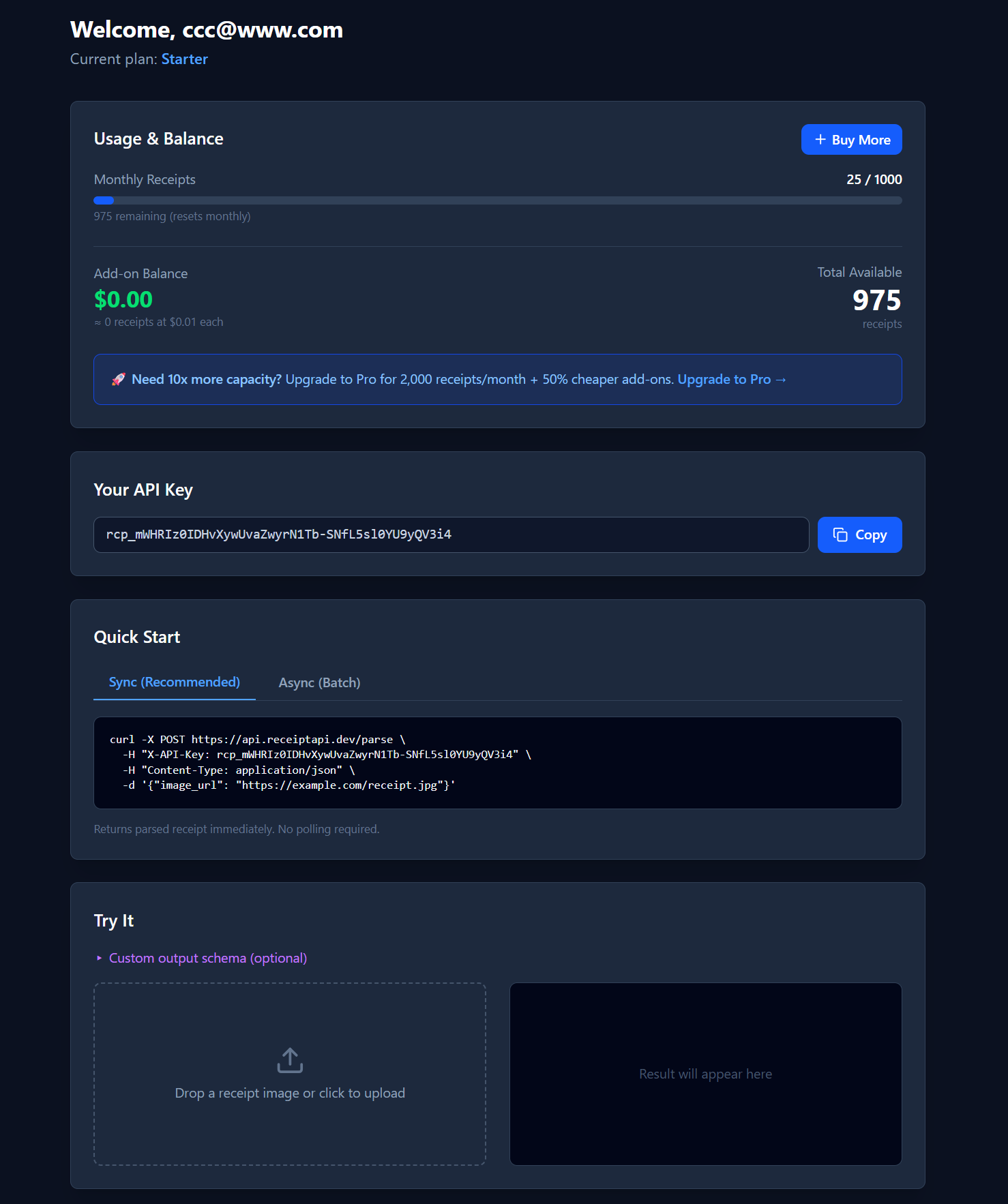 ReceiptAPI - Screenshot 3 showing product features and functionality