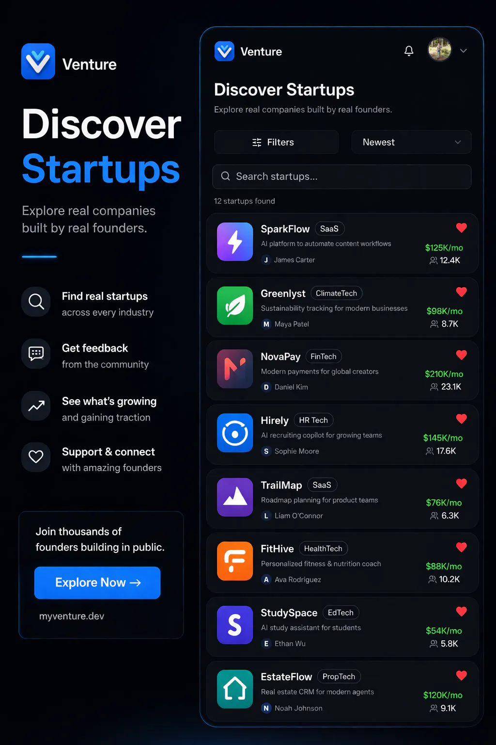 Venture のプロダクトバナー