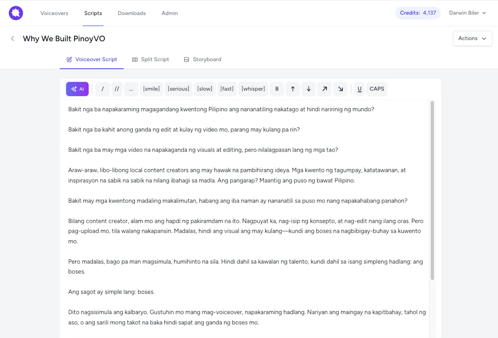 PinoyVO — Generate Filipino Voiceover screenshot 2