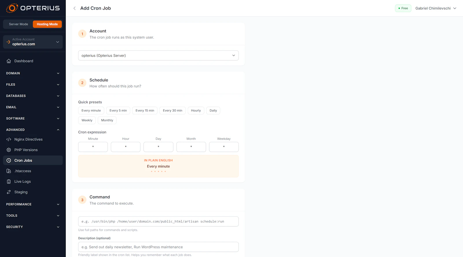 Opterius - Modern Web Hosting Panel screenshot 9