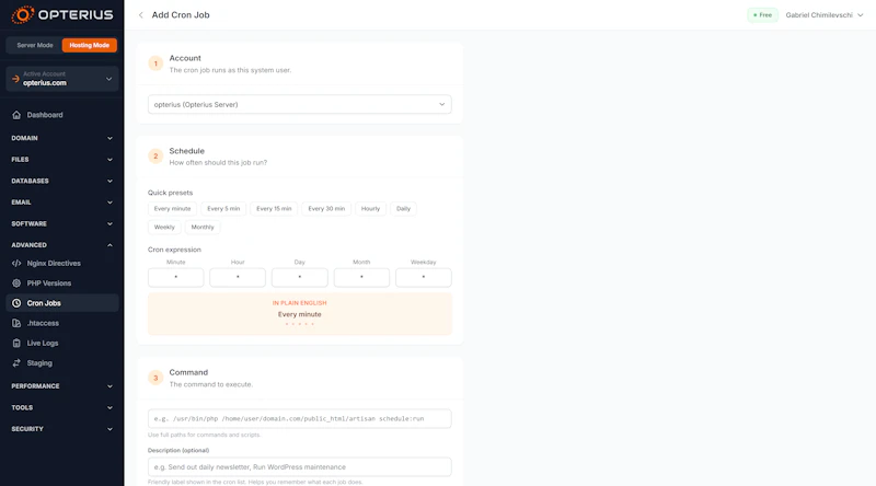 Opterius - Modern Web Hosting Panel screenshot 9