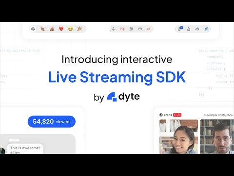 startuptile Live Streaming SDK by Dyte-Add interactive live-streaming to your product in minutes