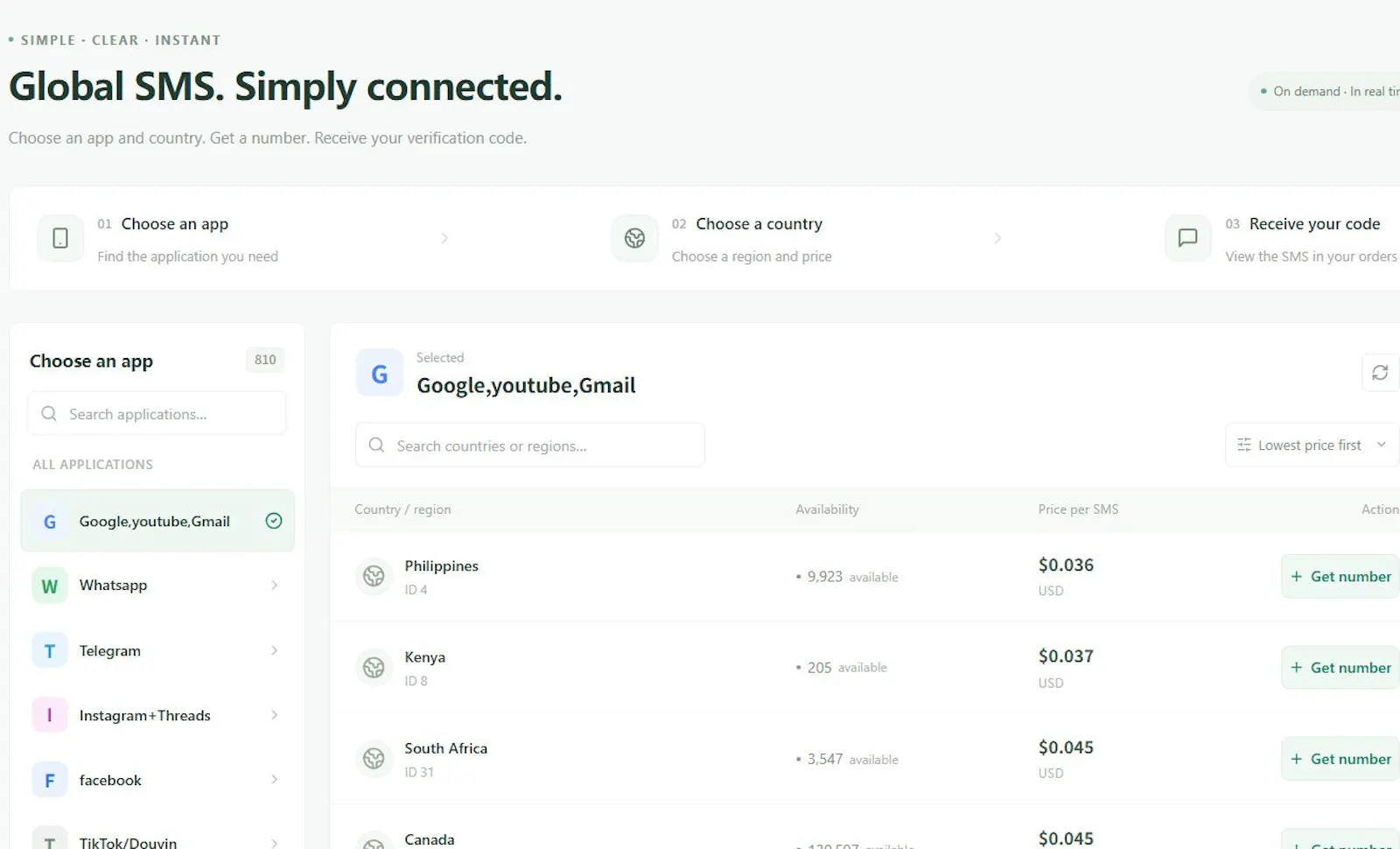 RaySMS screenshot 1