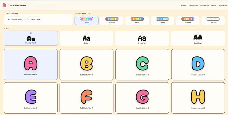 Bubble Letters screenshot 2
