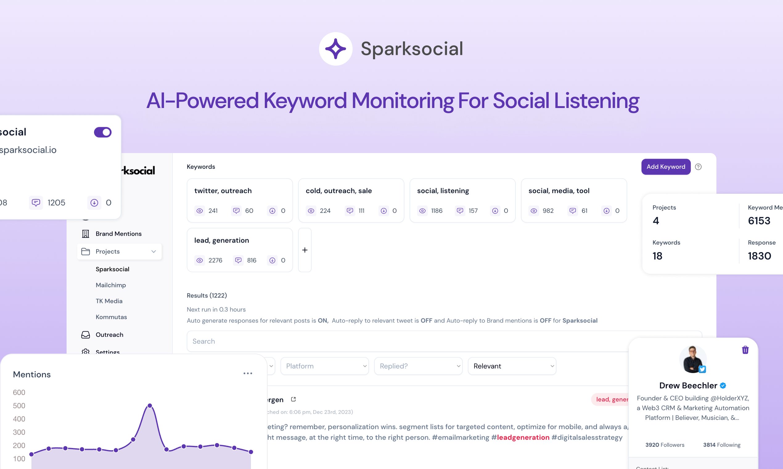 startuptile Sparksocial-AI powered social listening and outreach for lead generation