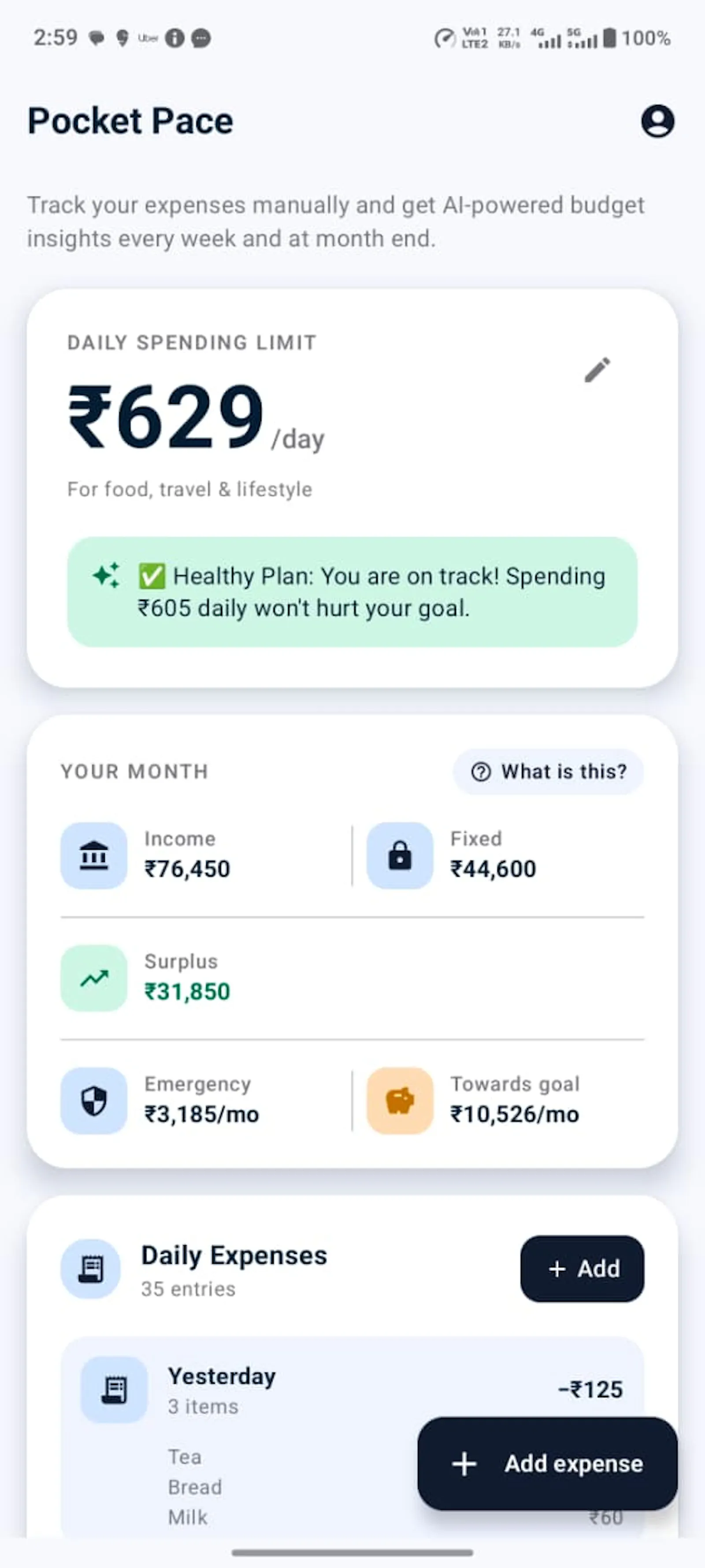 PocketPace: Daily Budget Plan screenshot 6