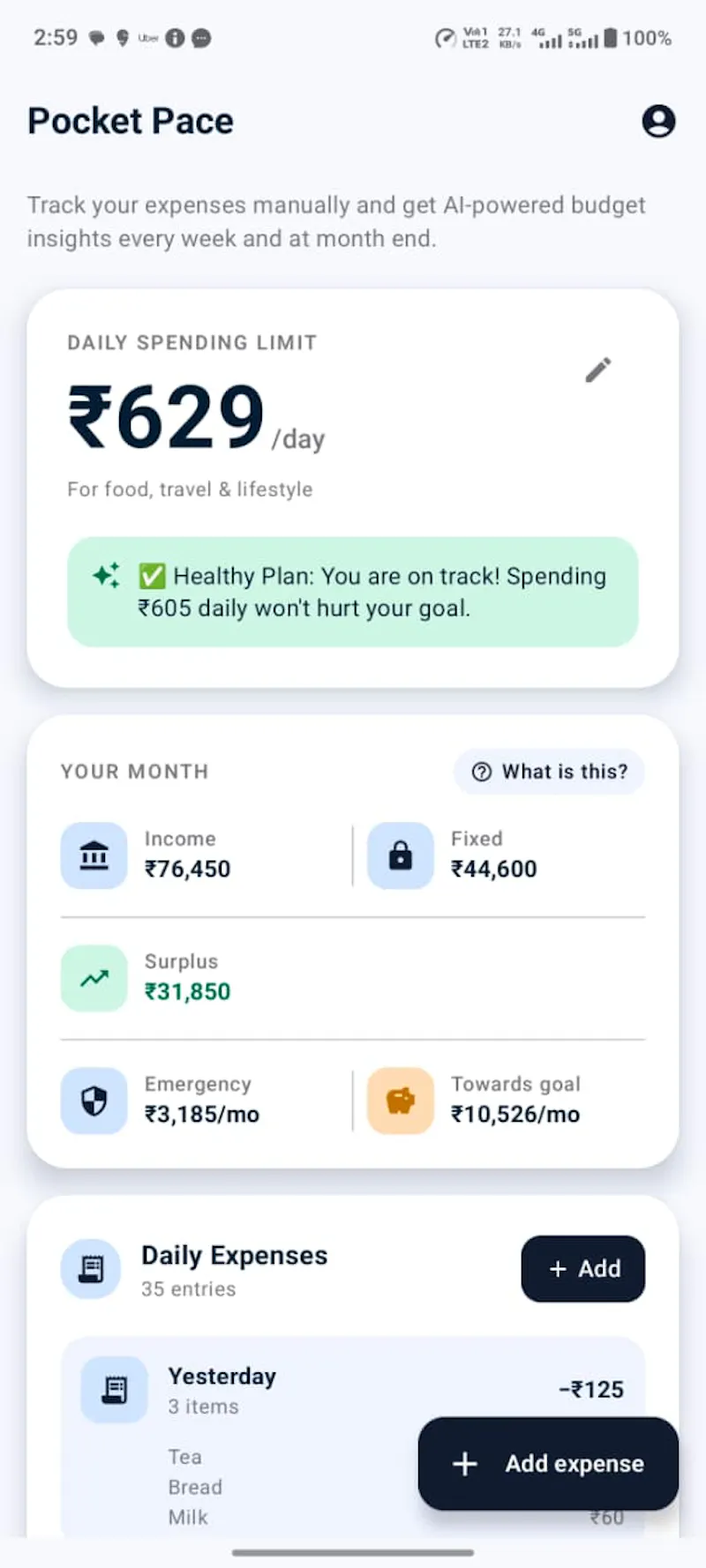 PocketPace: Daily Budget Plan screenshot 6