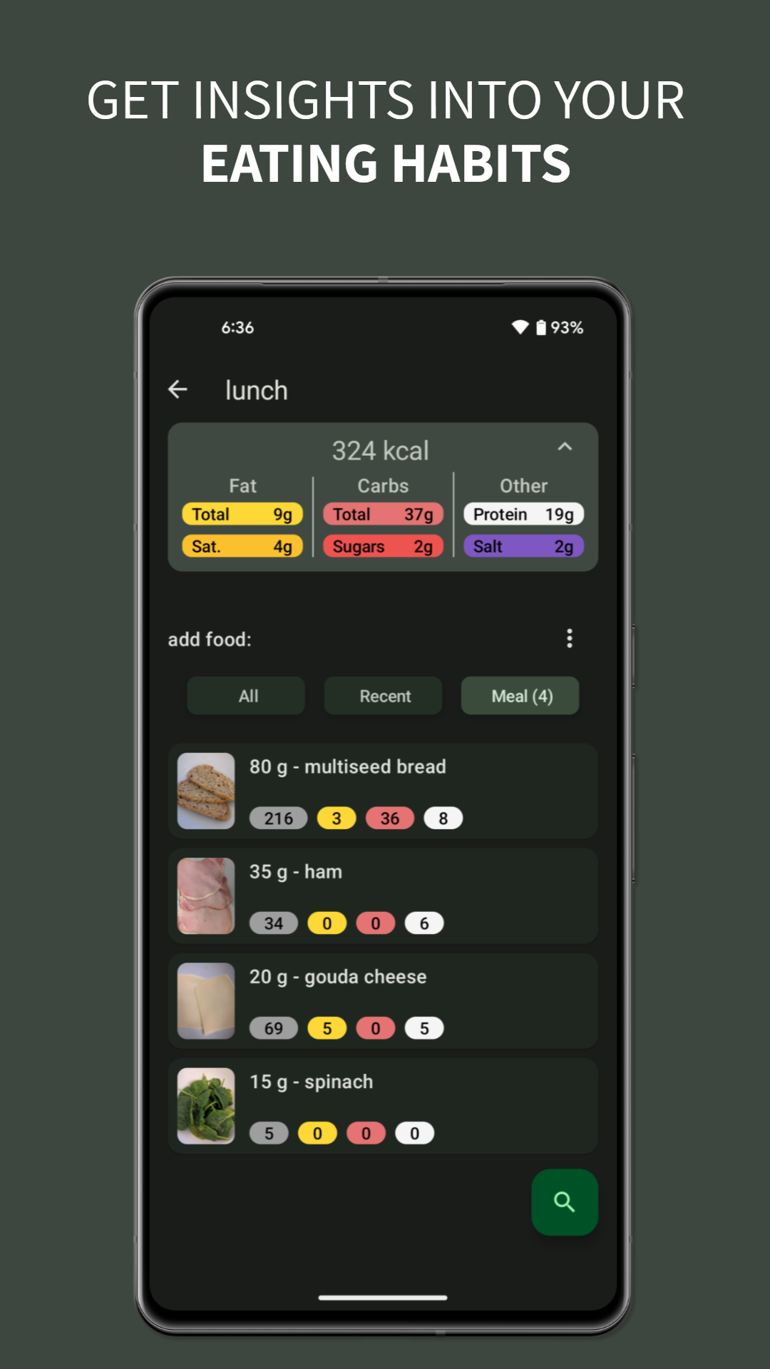 Mídia 1 de Calorias simples - Contador de calorias offline para Android