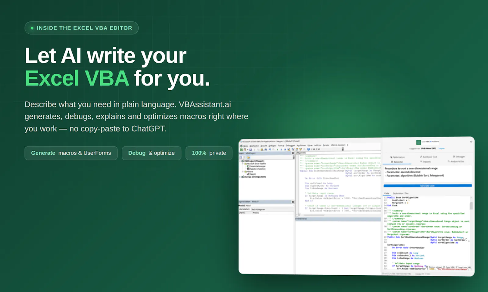 VBAssistant.ai screenshot 2