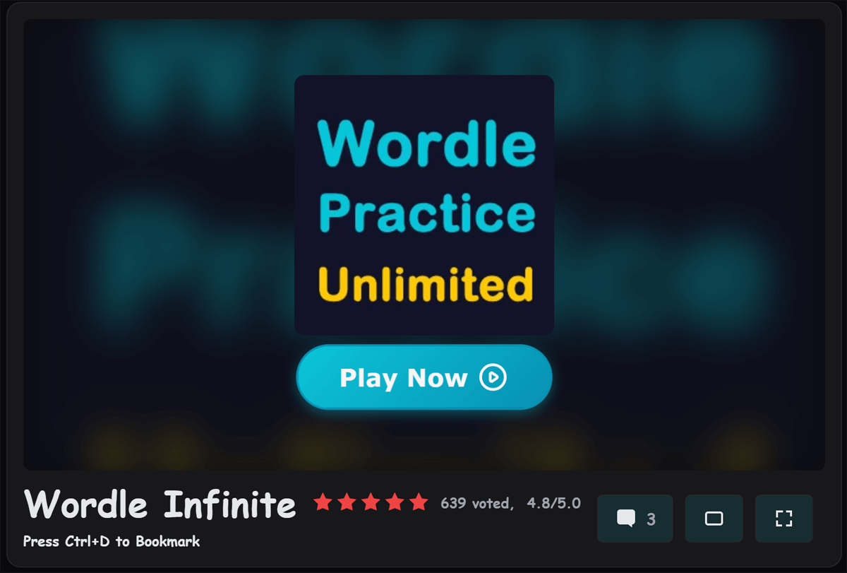 Wordle infinite - Main product screenshot demonstrating key features and user interface