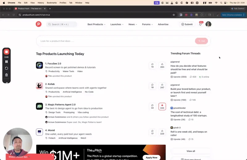 Ask Product Hunt AI screenshot 1 (video preview)