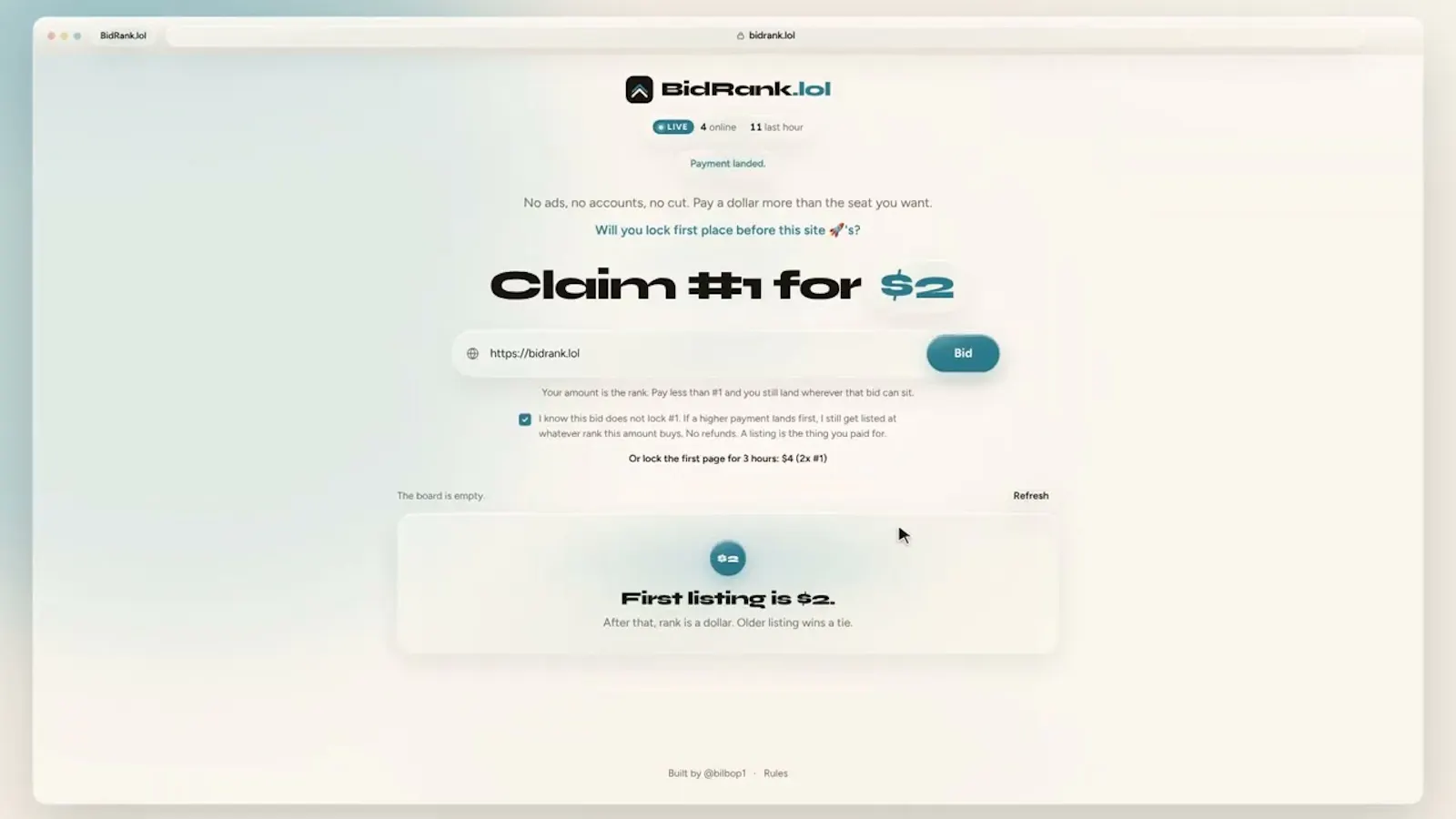 BidRank screenshot 1 (video preview)