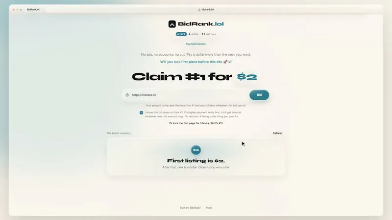 BidRank screenshot 1 (video preview)