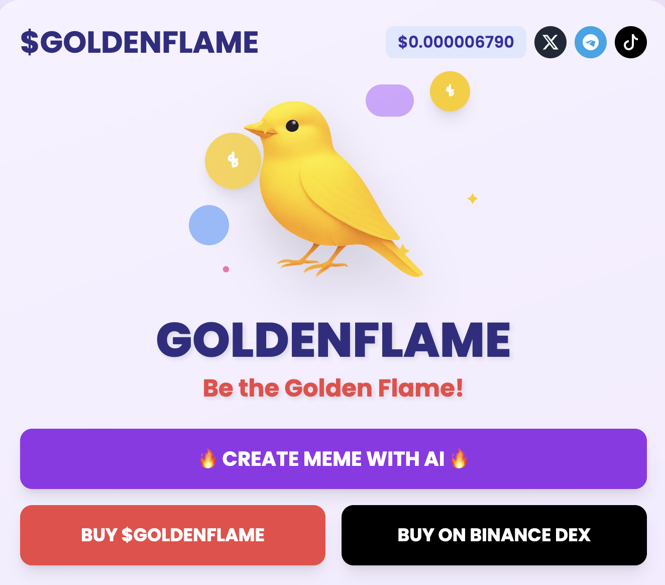 Binance SmartチェーンのGoldenflameメディア2