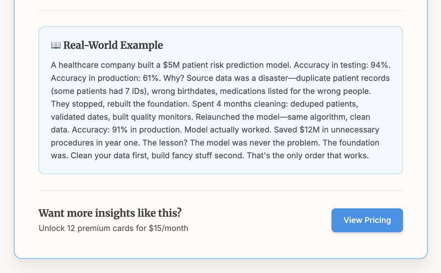 Analytics Pitfalls & Principles - Screenshot 4 showing product features and functionality