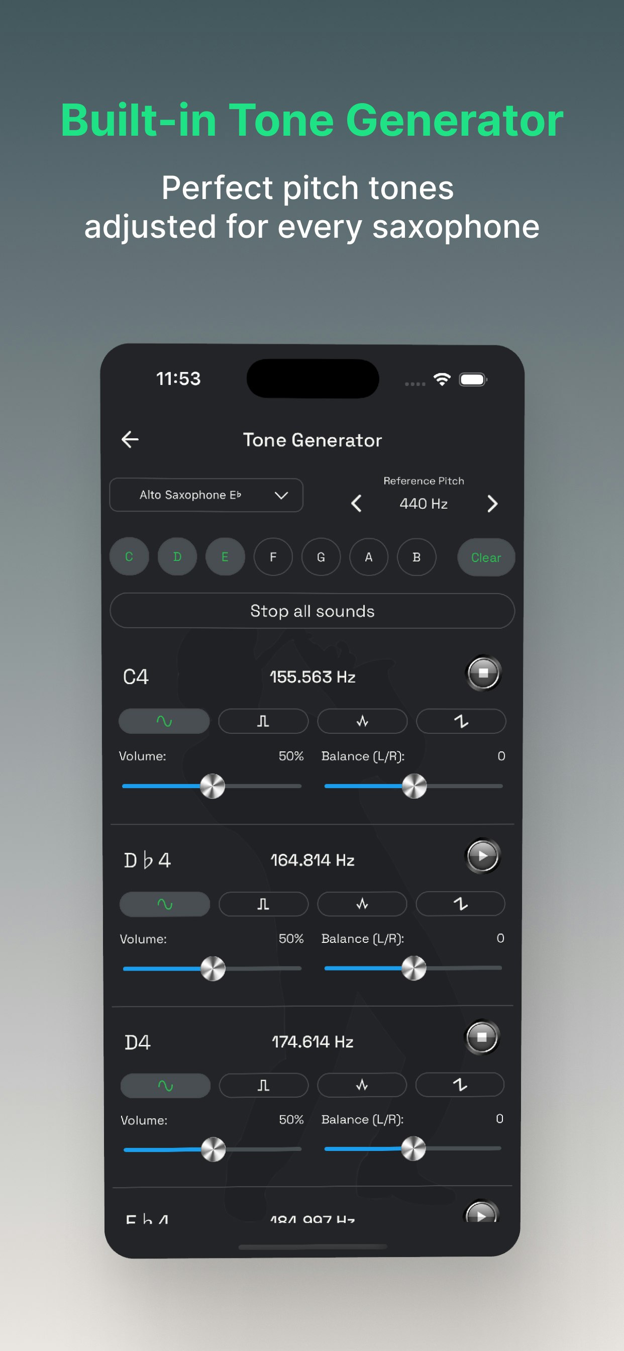Saxophone Tuner - Hz Generator media 3