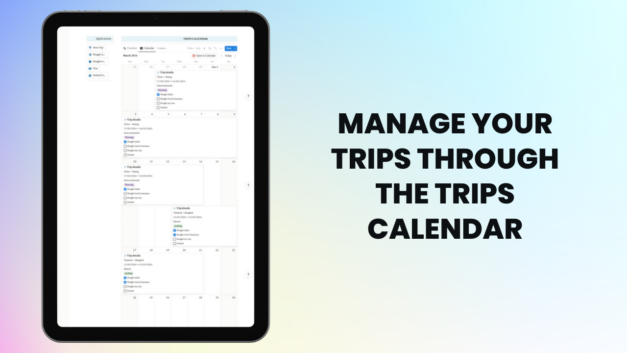 Notion travel planner template gallery image