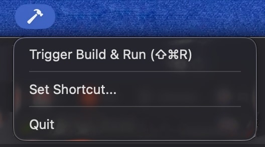 Xcode Shortcut Run for Vibe Coders - Main product screenshot demonstrating key features and user interface