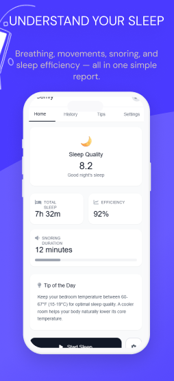 Mídia 2 de Dreemly - Rastreador de sono sem contato - Insights avançados do sono, zero wearables