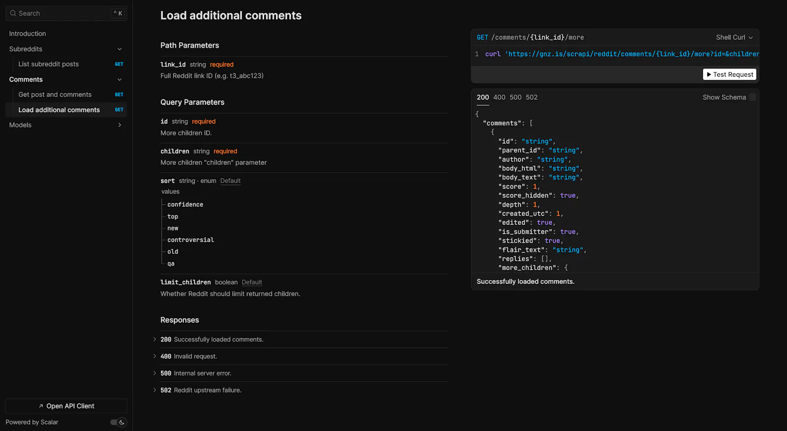 Reddit scrAPI screenshot 2