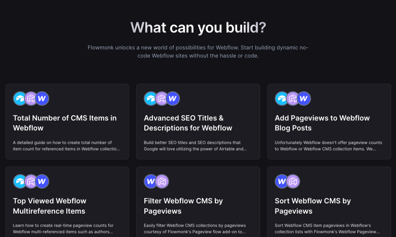 WebFlow & Airtable Senkronizasyon Aracı FlowMonk - WebFlow & Airtable İki Yönlü Senkronizasyon, Webflow PageViews ve daha fazlası medya 6