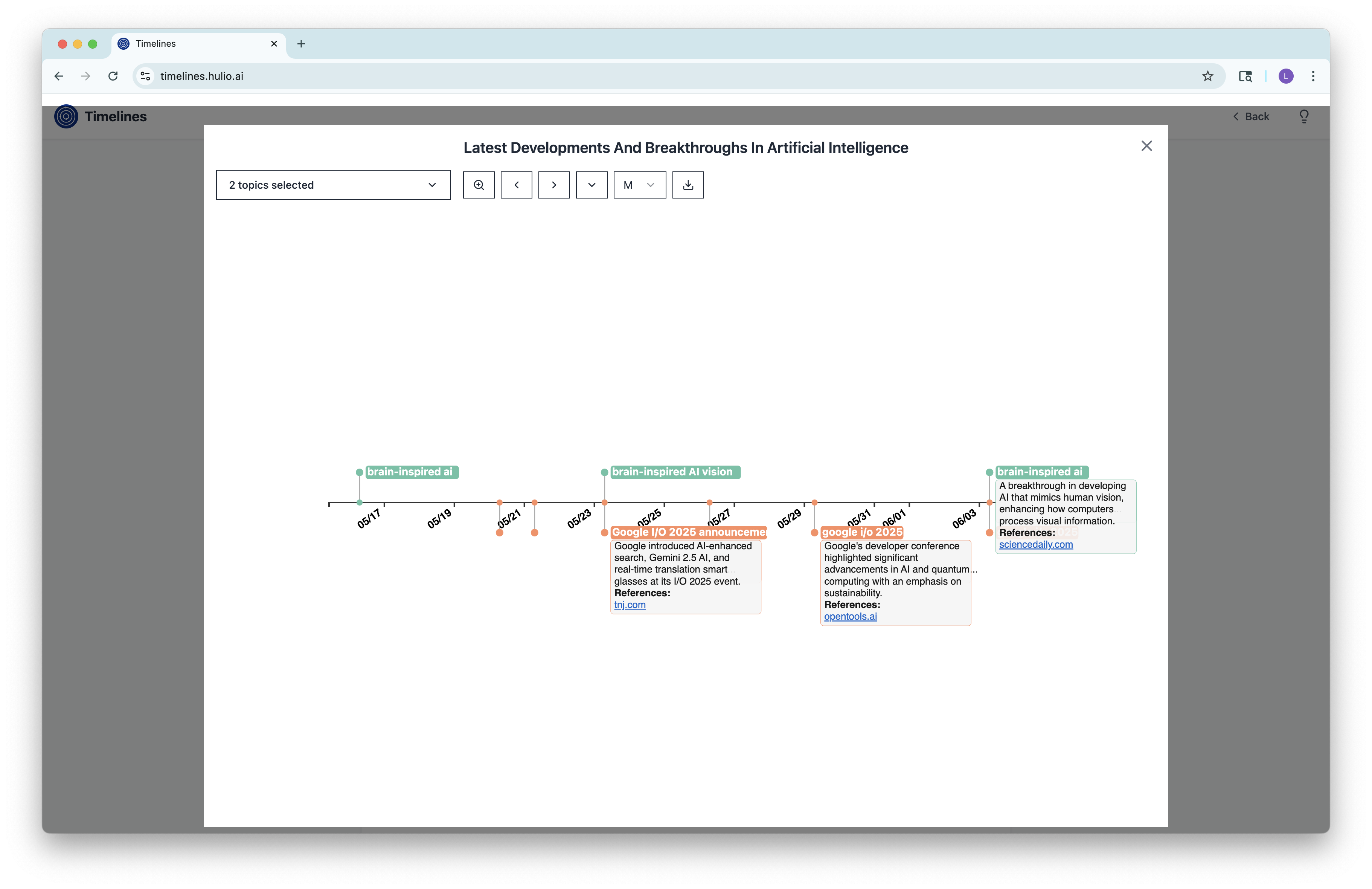 Timelines - For continuous research and information exploration media 5