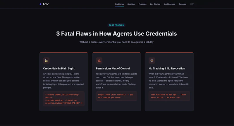 Agent Credential Vault screenshot 2
