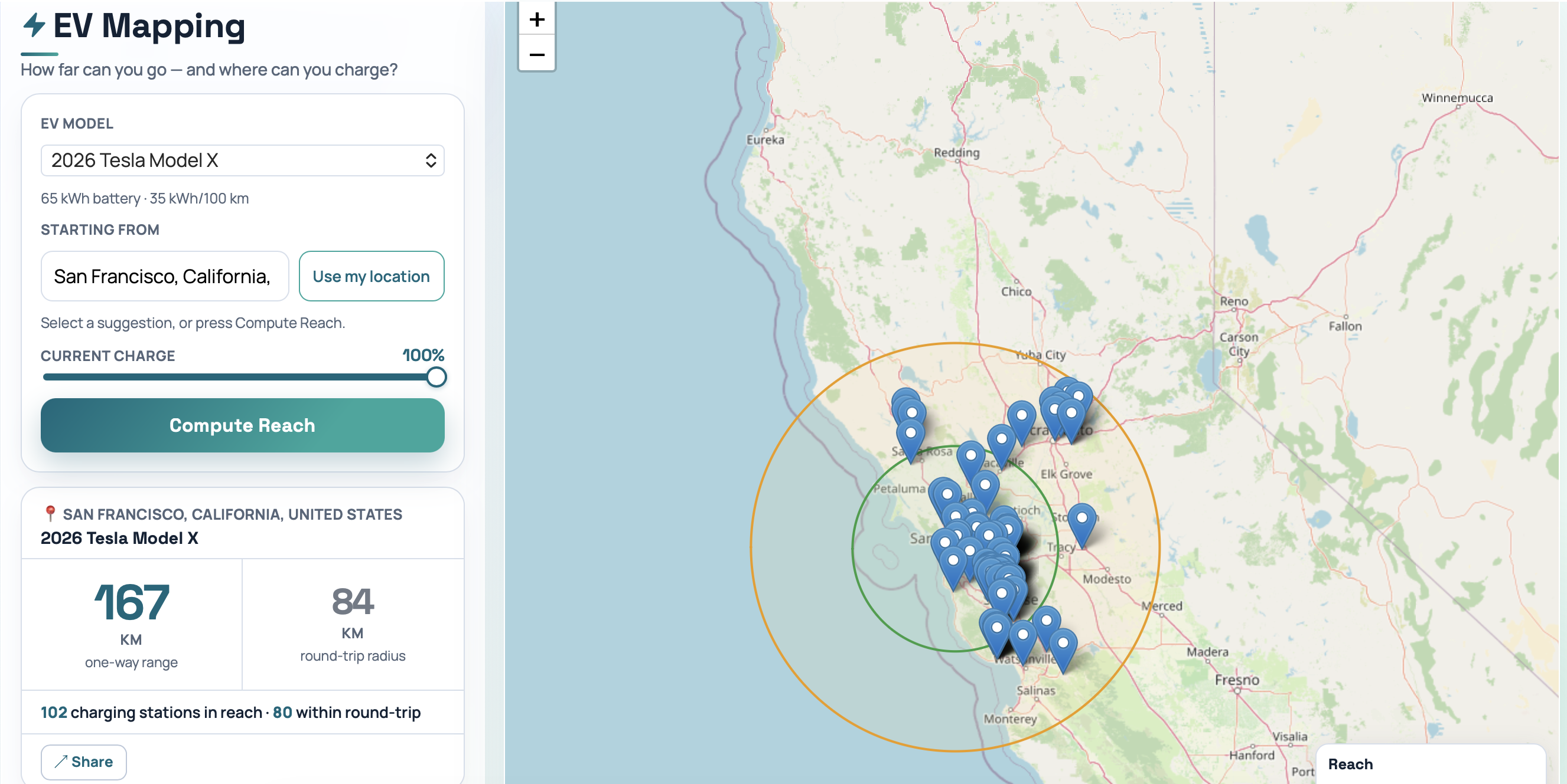 EV Mapping - Main product screenshot demonstrating key features and user interface