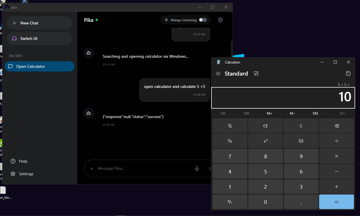 Pika Voice - Control Your PC with Voice - Screenshot 4 showing product features and functionality