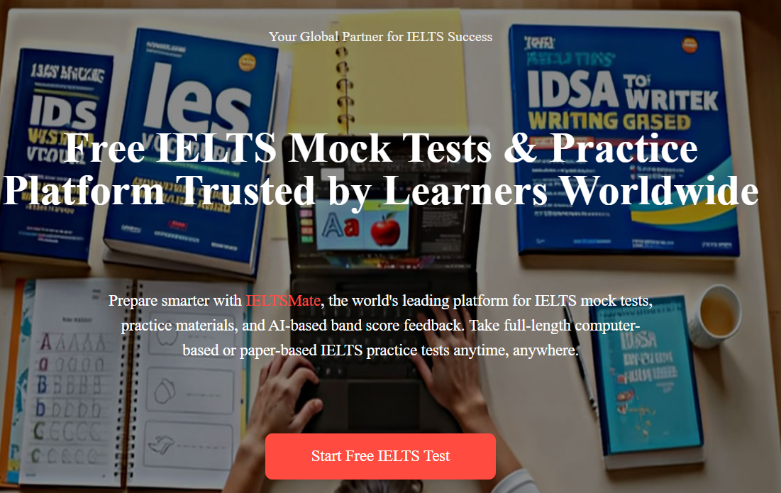 Free IELTS Mock Test Platform - Main product screenshot demonstrating key features and user interface