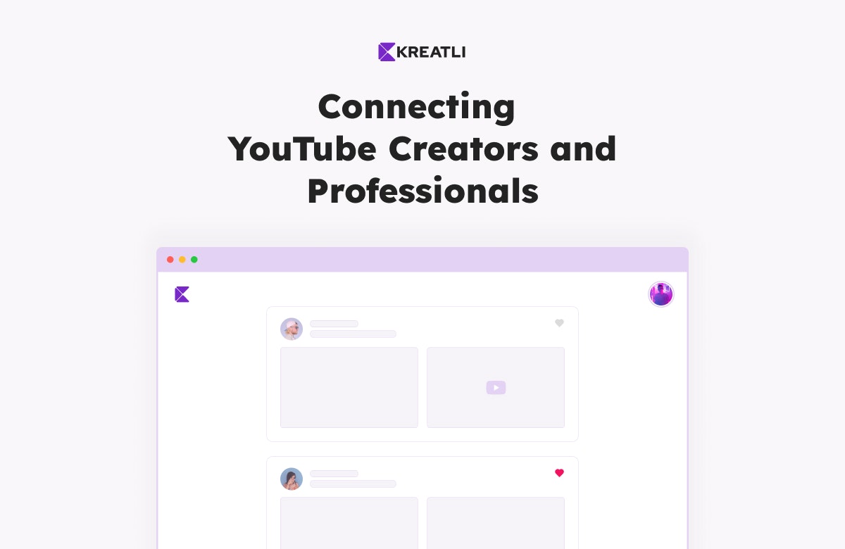 startuptile Kreatli-Platform that connects YouTube Creators and Professionals