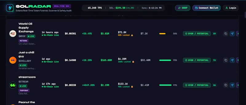 SOLRADAR screenshot 2