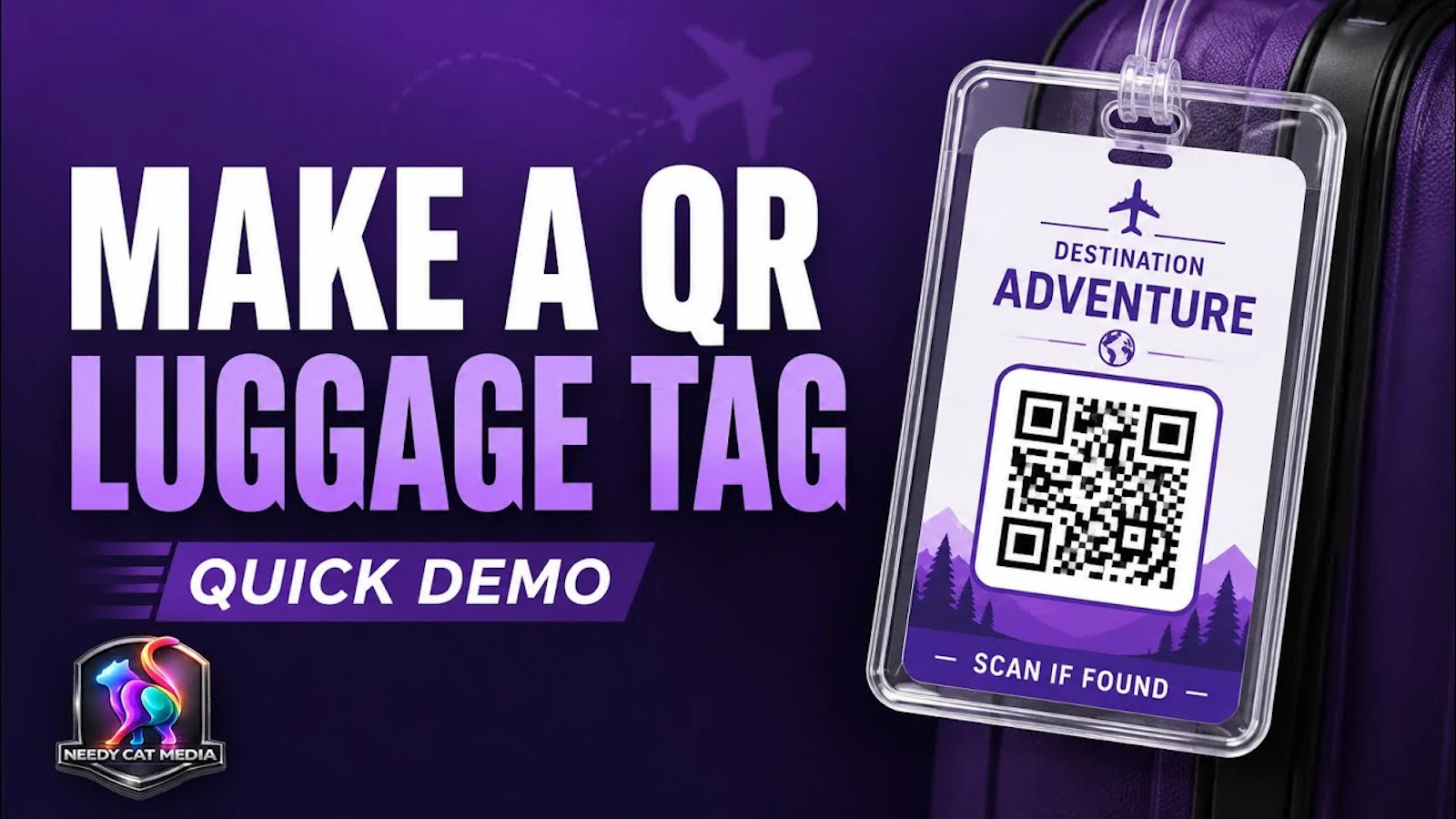 Printable QR Luggage Tag Builder screenshot 1 (video preview)