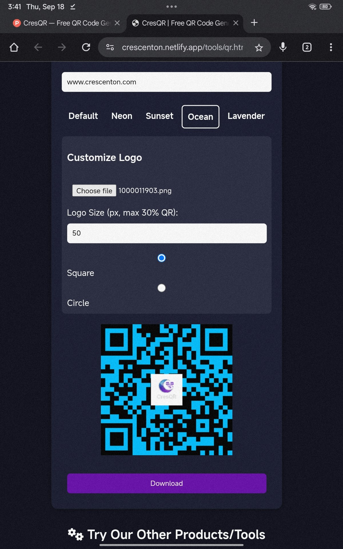 Cresqr - Benutzerdefinierte Logo -QR -Codes mit Schutz. Medien 10