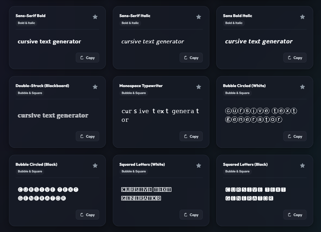 cursive Generatore gallery image