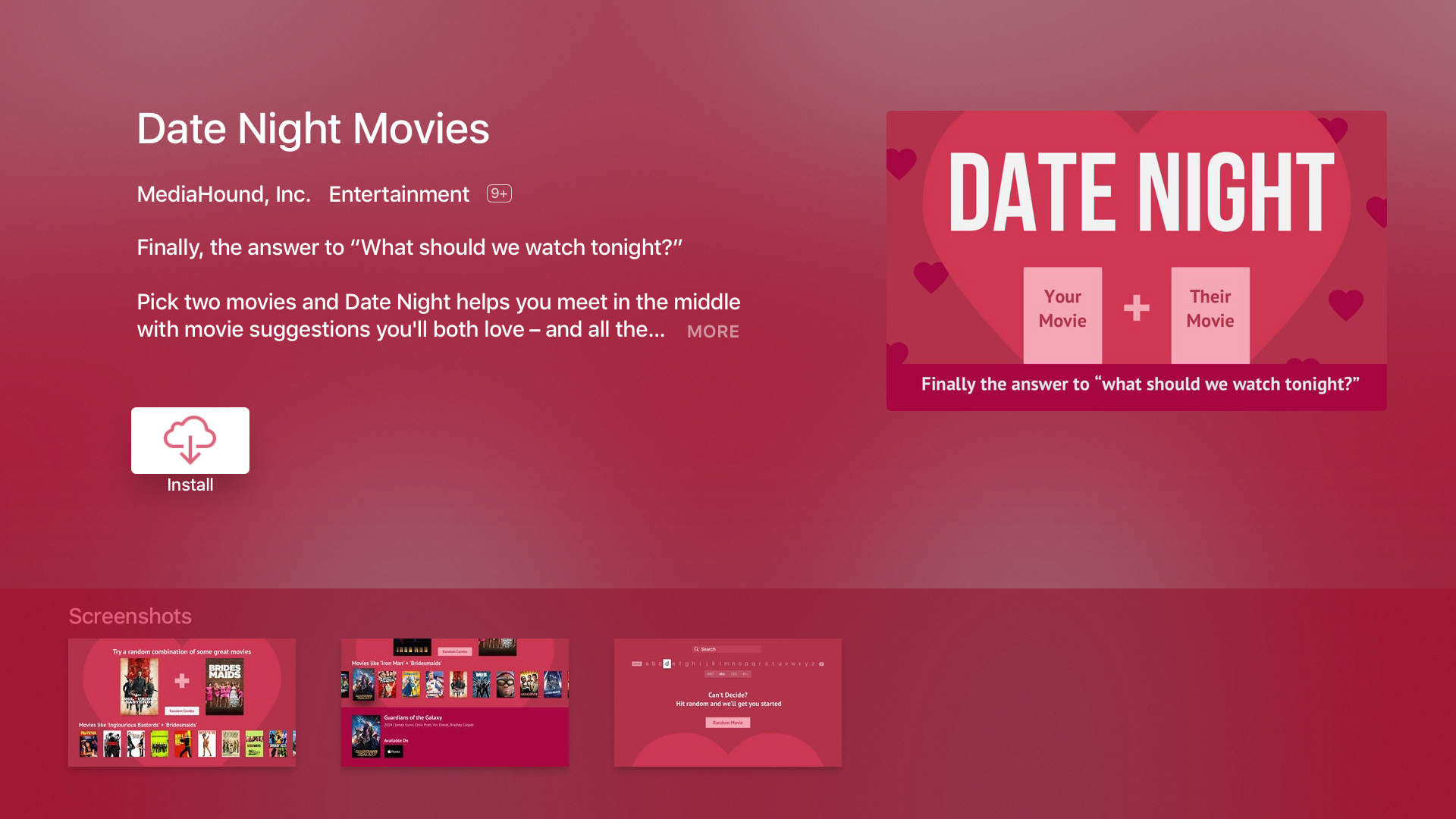 Date Night Movies for Apple TV / tvOS gallery image