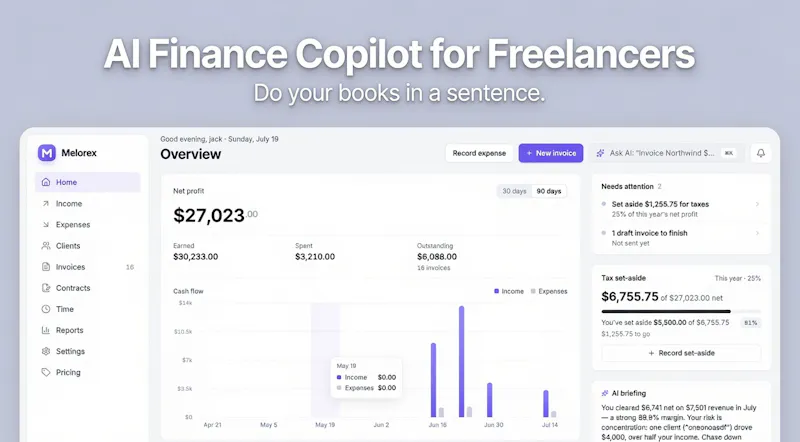 Melorex - AI for Freelance Finance screenshot 1