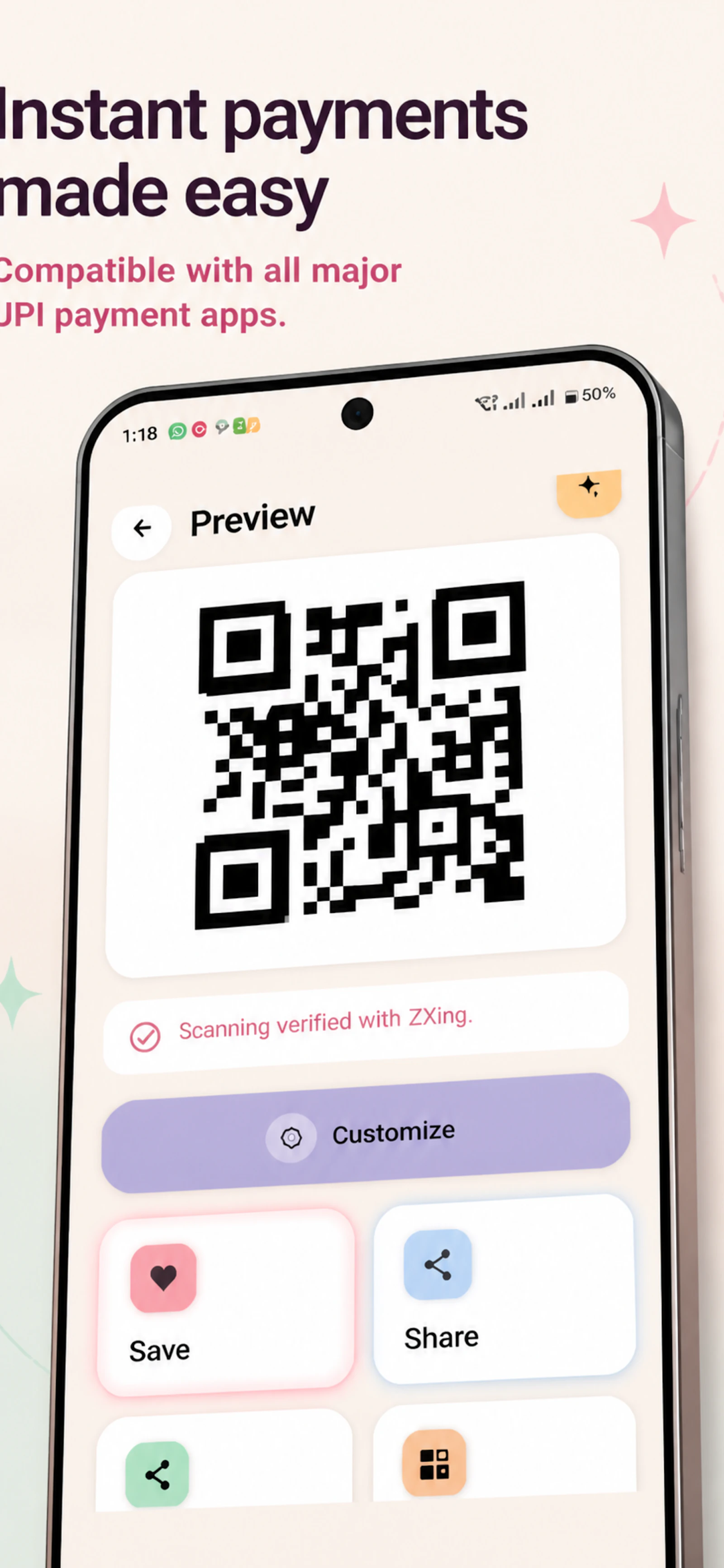 QR Code Generator WiFi Menu QR screenshot 2