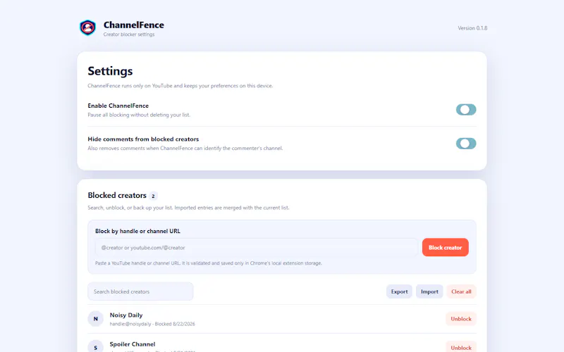 ChannelFence screenshot 5