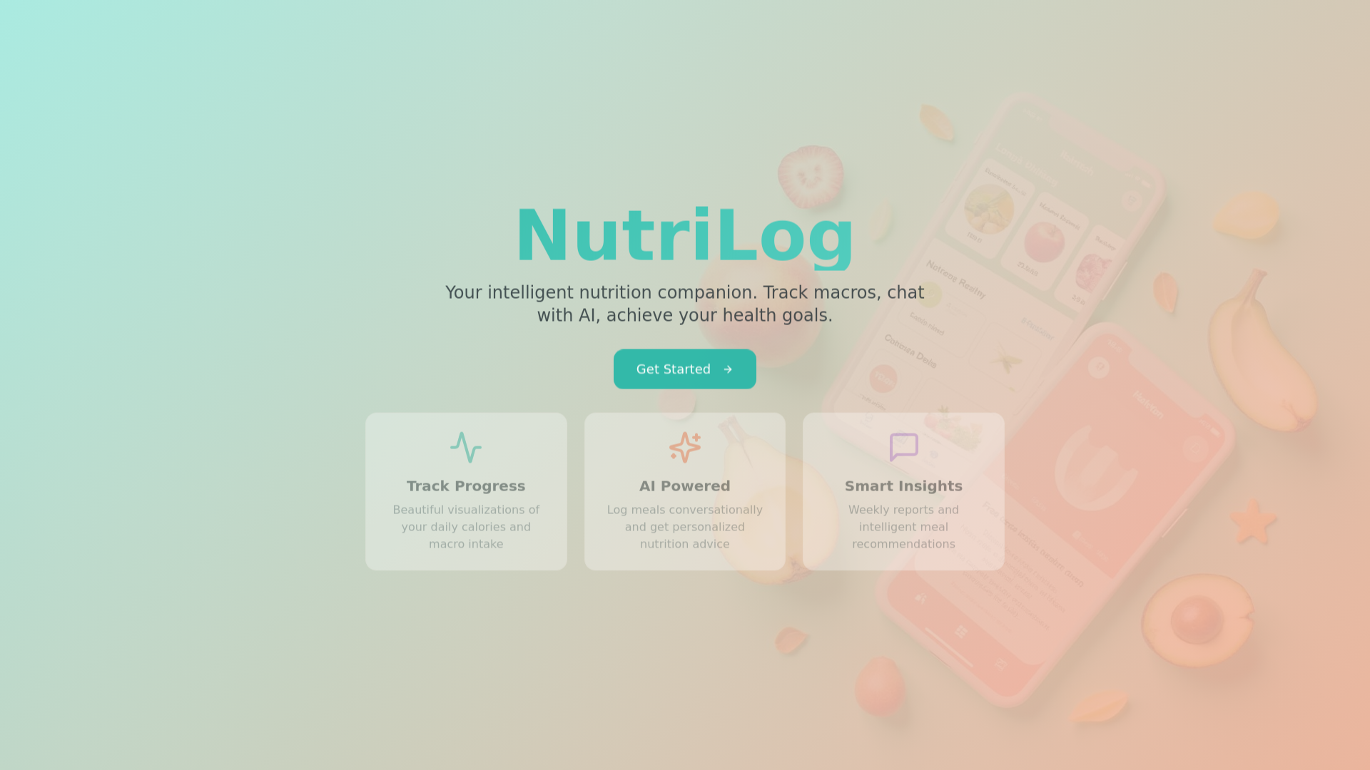 Nutri Log  - Main product screenshot demonstrating key features and user interface