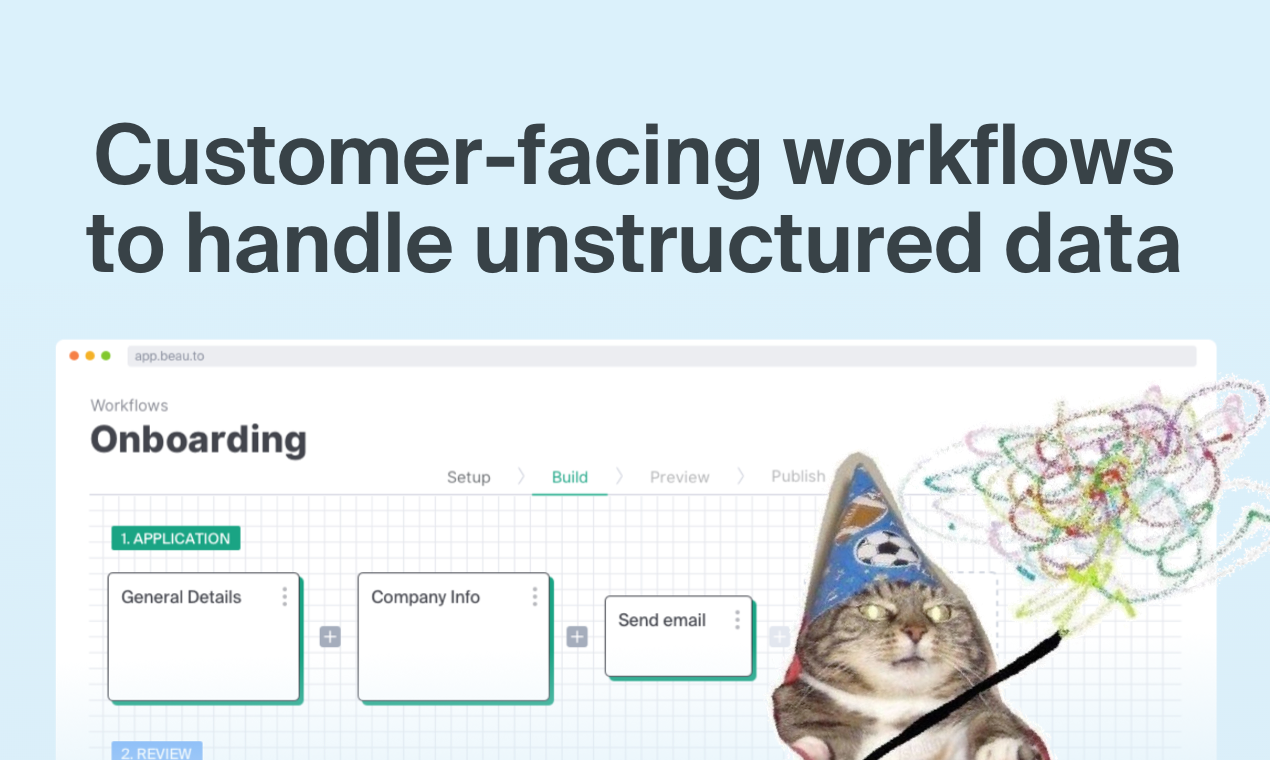 startuptile Beau Workflows-Customer-facing workflows to handle unstructured data