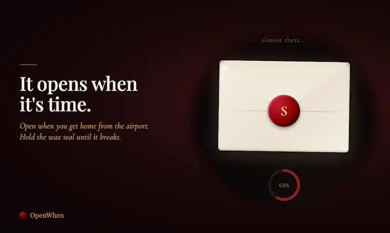 OpenWhen screenshot 2