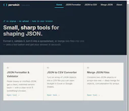 Parsekit — Free JSON Tools for Developer gallery image