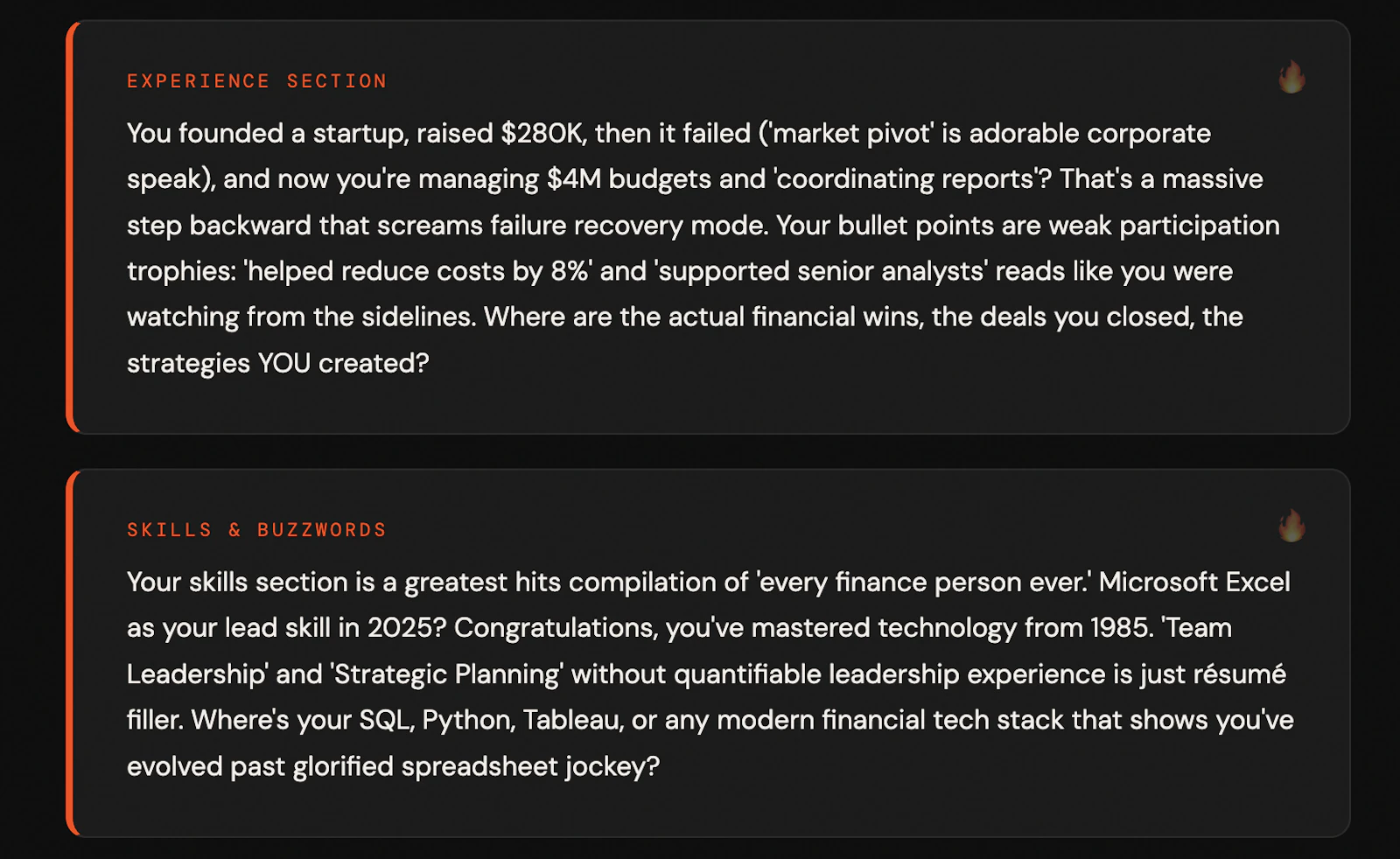 Resume Roaster screenshot 3