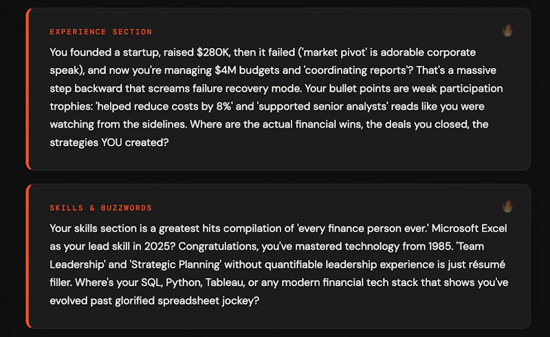 Resume Roaster screenshot 3