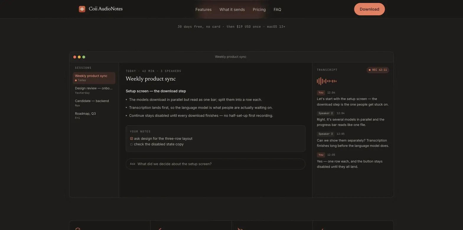 Coii AudioNotes screenshot 2
