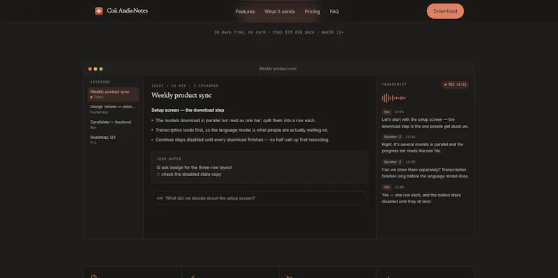 Coii AudioNotes screenshot 2