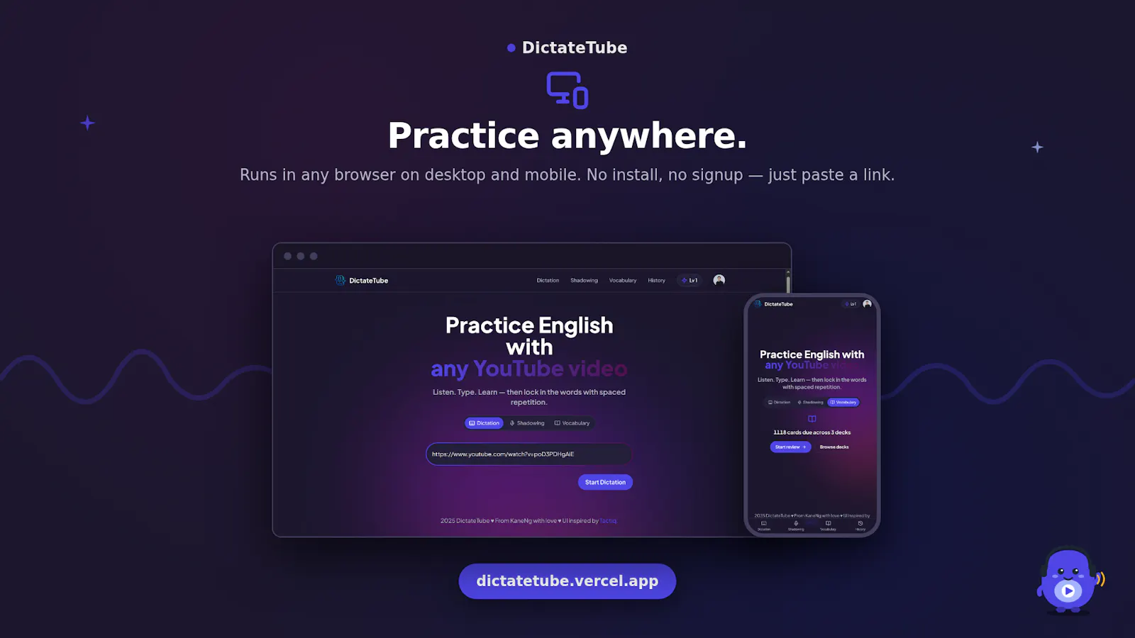 DictateTube screenshot 2