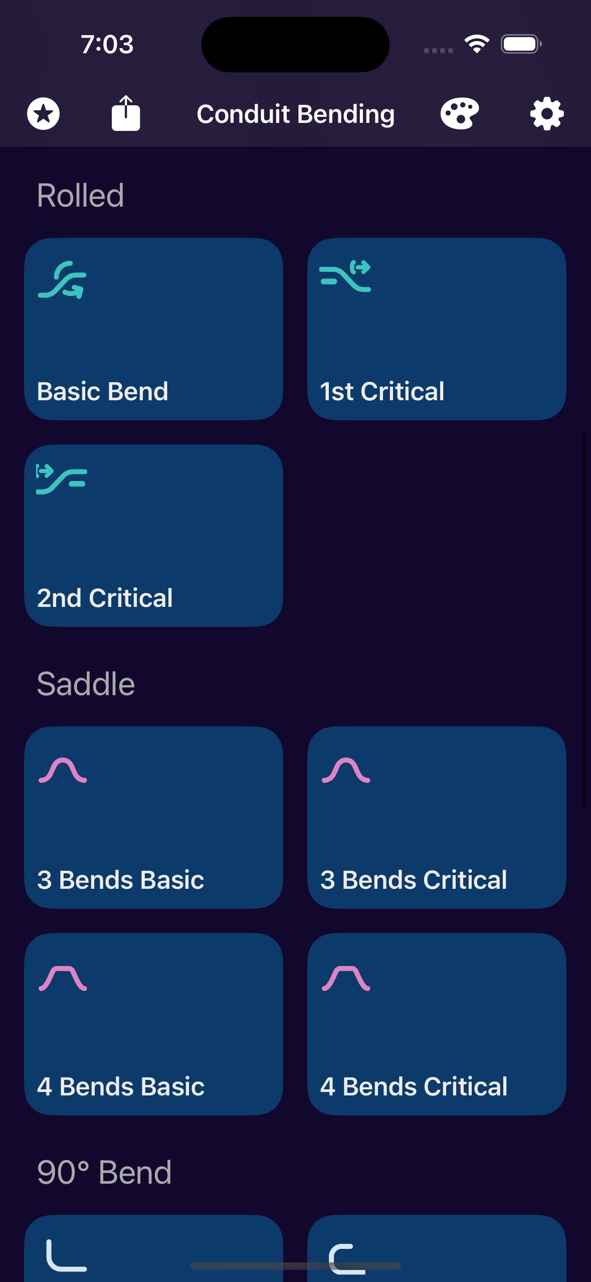 Flexión de conducto - Calculadora de flexión de conductos avanzados para electricistas media 8